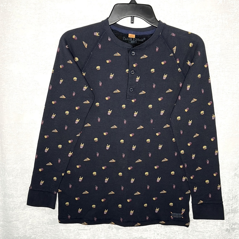 Kids T-Shirt, long sleeves and food front , size 14